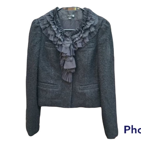 Ann Taylor Jackets & Blazers - Ann Taylor Black Wool Blend Boucle Jacket Blazer Size 6